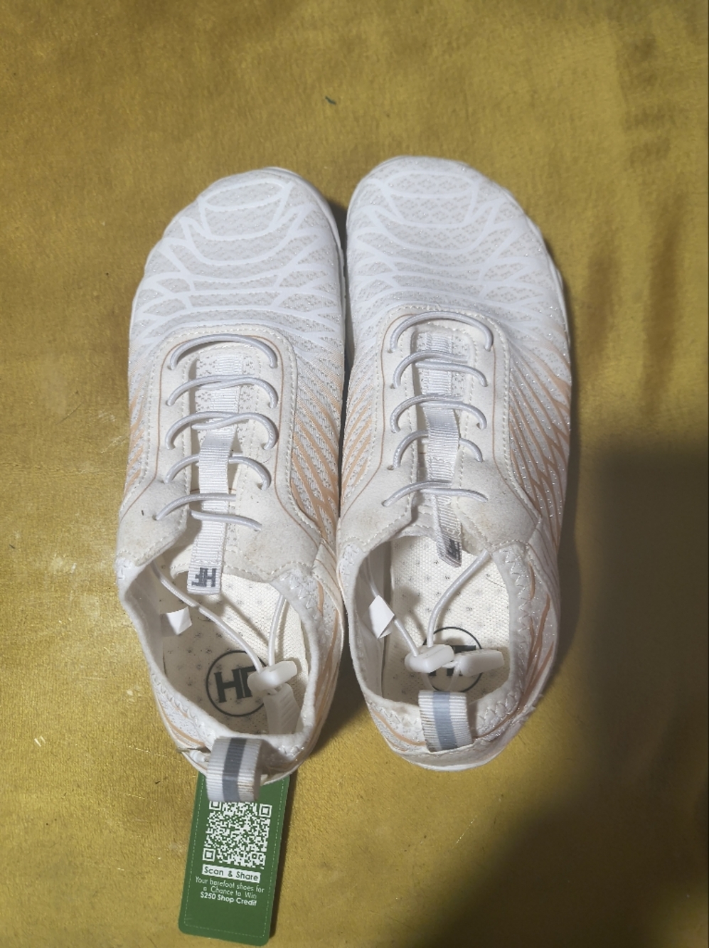 Hike Footwear-White with Subtle Peach Accent